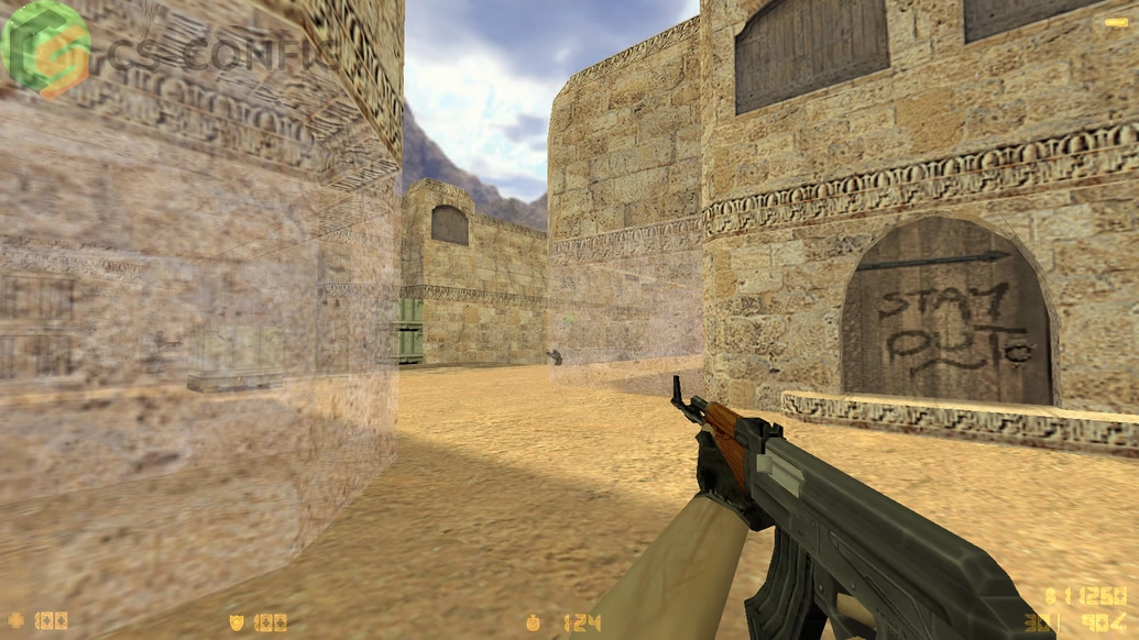 CS 1.6 с прозрачными стенами для прострелов