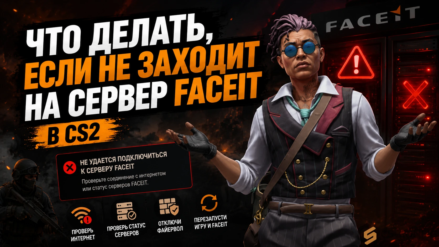 Что делать если не заходит на сервер FACEIT в CS2