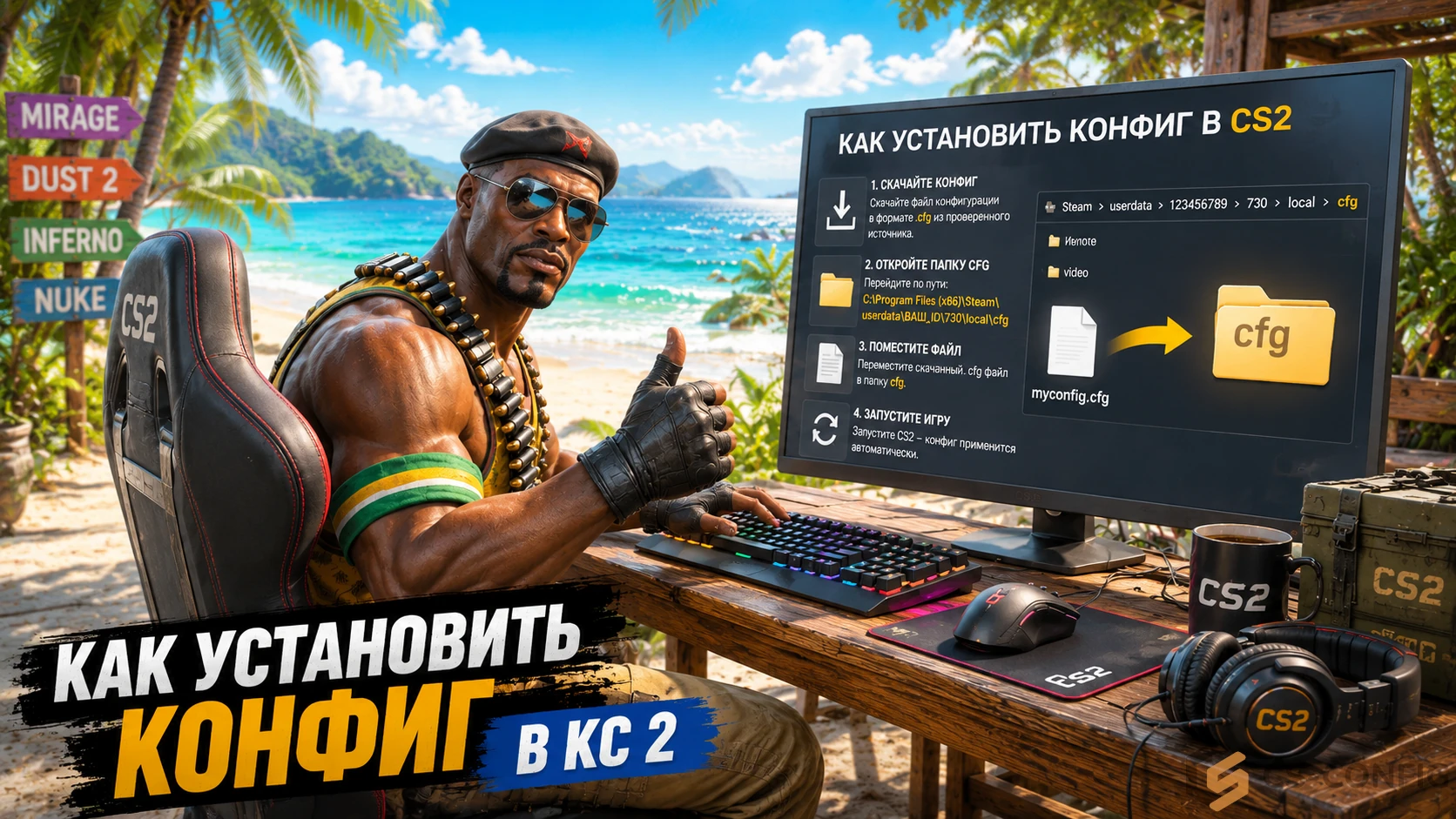 Как установить конфиг в КС 2