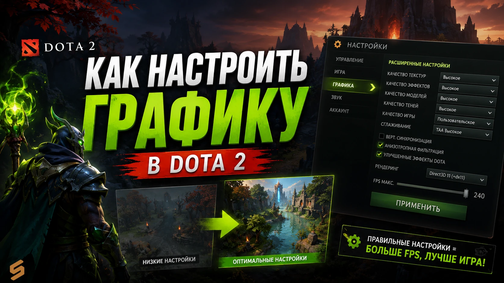Как настроить графику в Dota 2: лучшие параметры для слабых, средних и мощных ПК