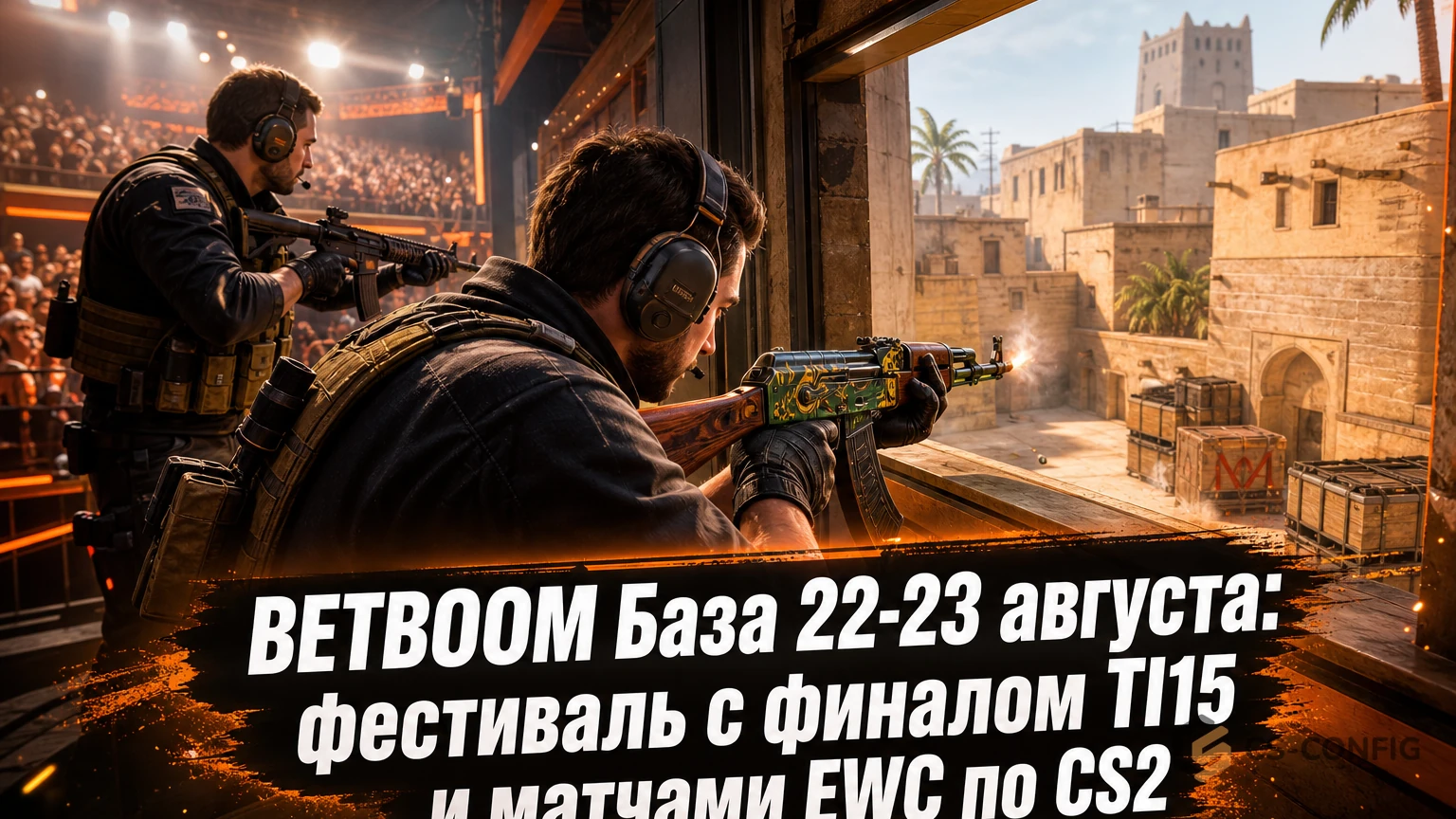 BETBOOM База 22-23 августа: фестиваль с финалом TI15 и матчами EWC по CS2