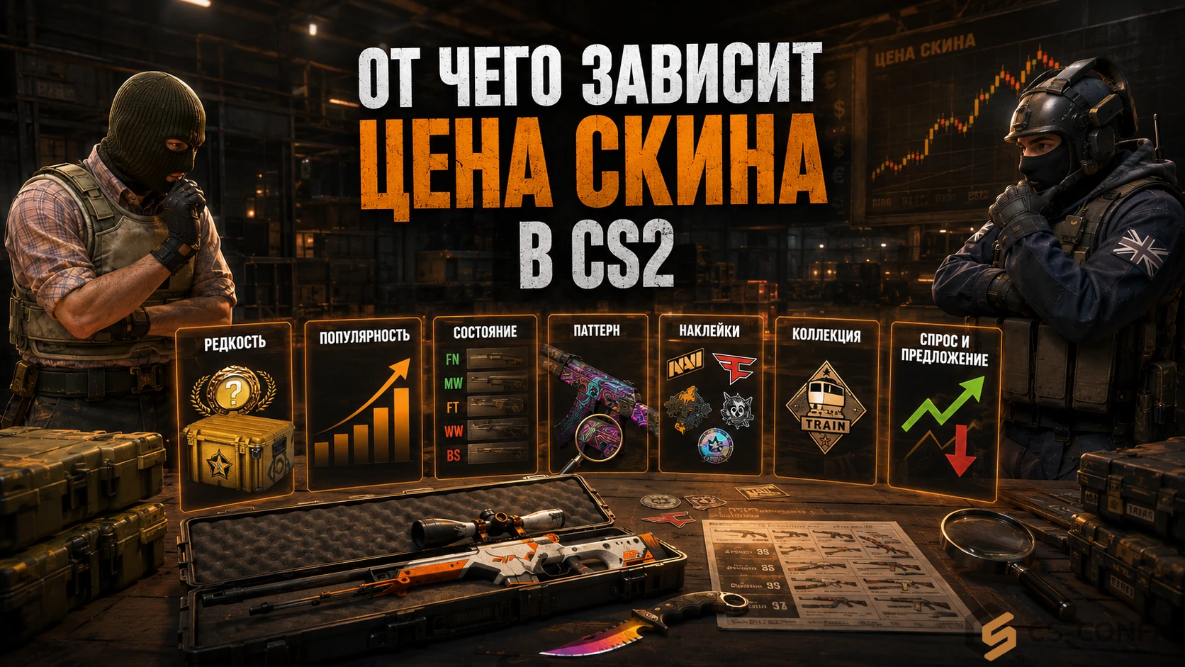 От чего зависит цена скина в CS2 - редкость, Float и паттерн