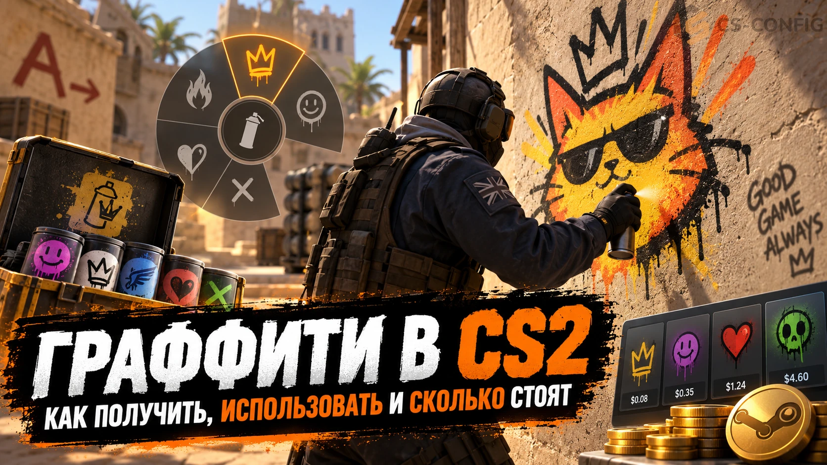 Граффити в CS2 - как получить, использовать и сколько стоят