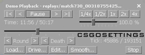 перемотка раунда в демо csgo