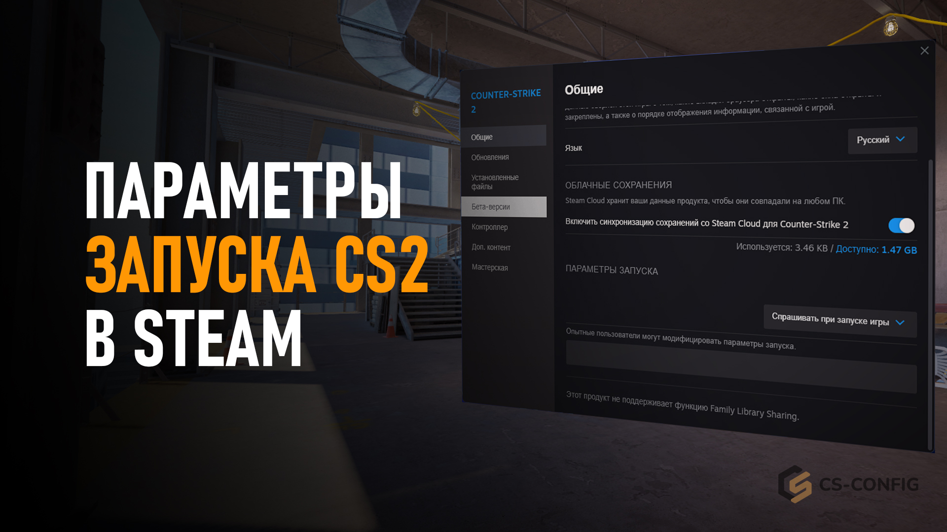 Параметры запуска CS2 в Steam