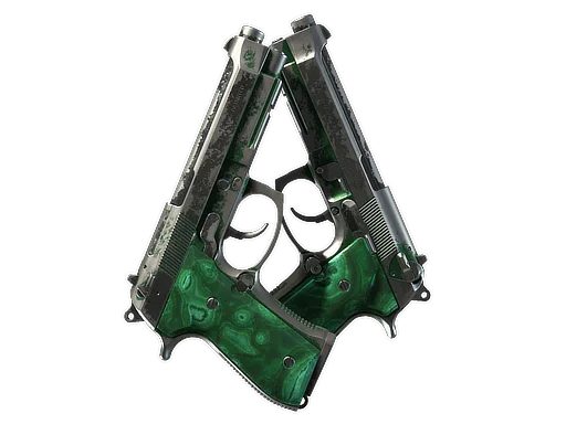 Dual Berettas | Polished Malachite закаленное в боях для CS2