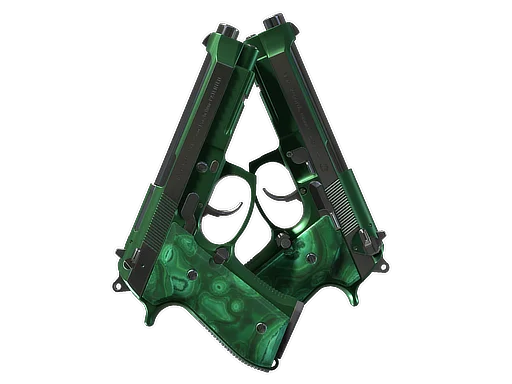 Dual Berettas | Polished Malachite немного поношенное для CS2