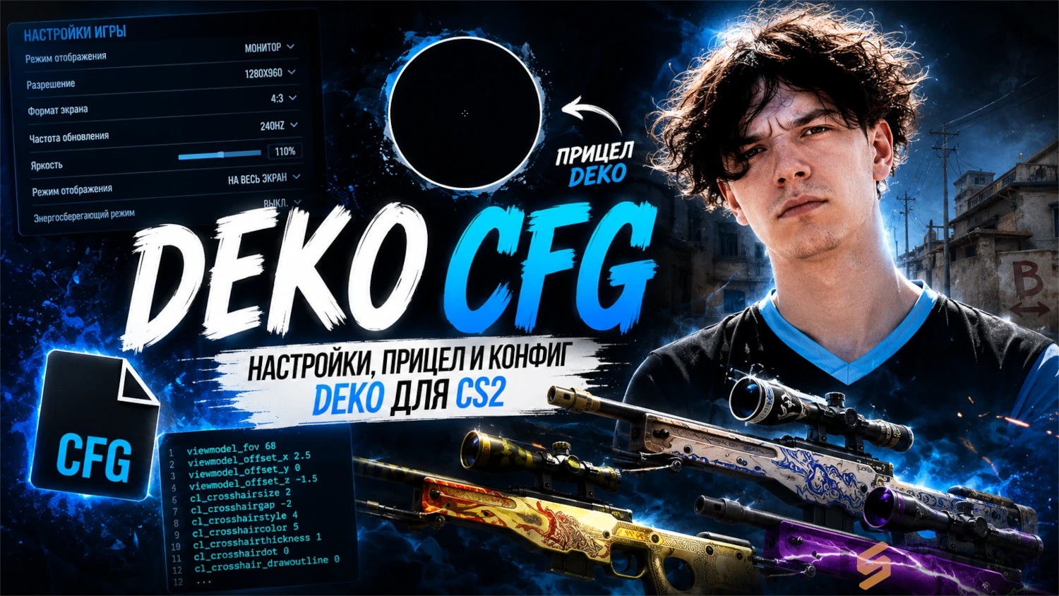 deko cfg CS2 — скачать конфиг, прицел, руки и настройки Деко