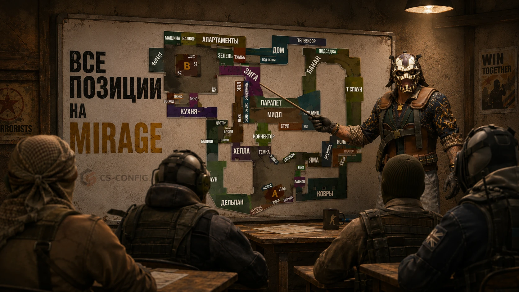 Все позиции на карте Mirage в CS2
