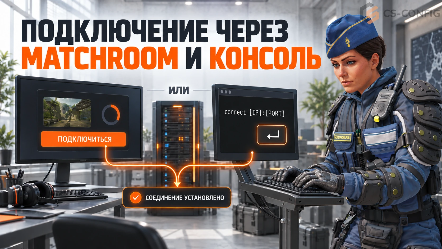 Обычное подключение через Matchroom и консоль