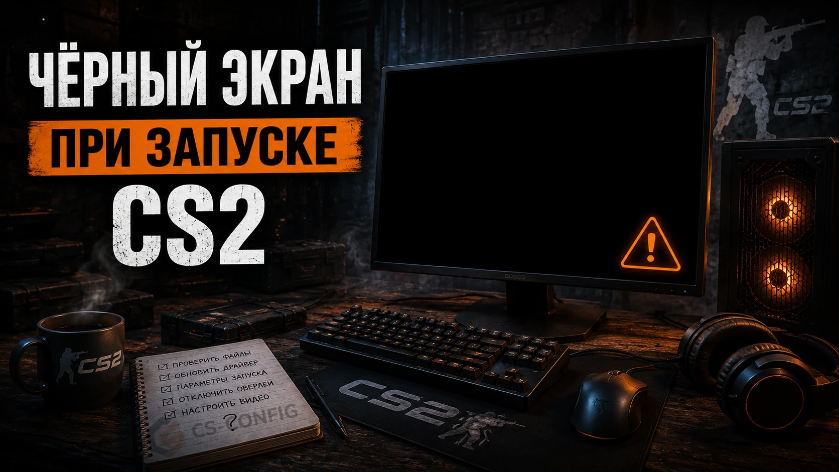 Чёрный экран при запуске CS2